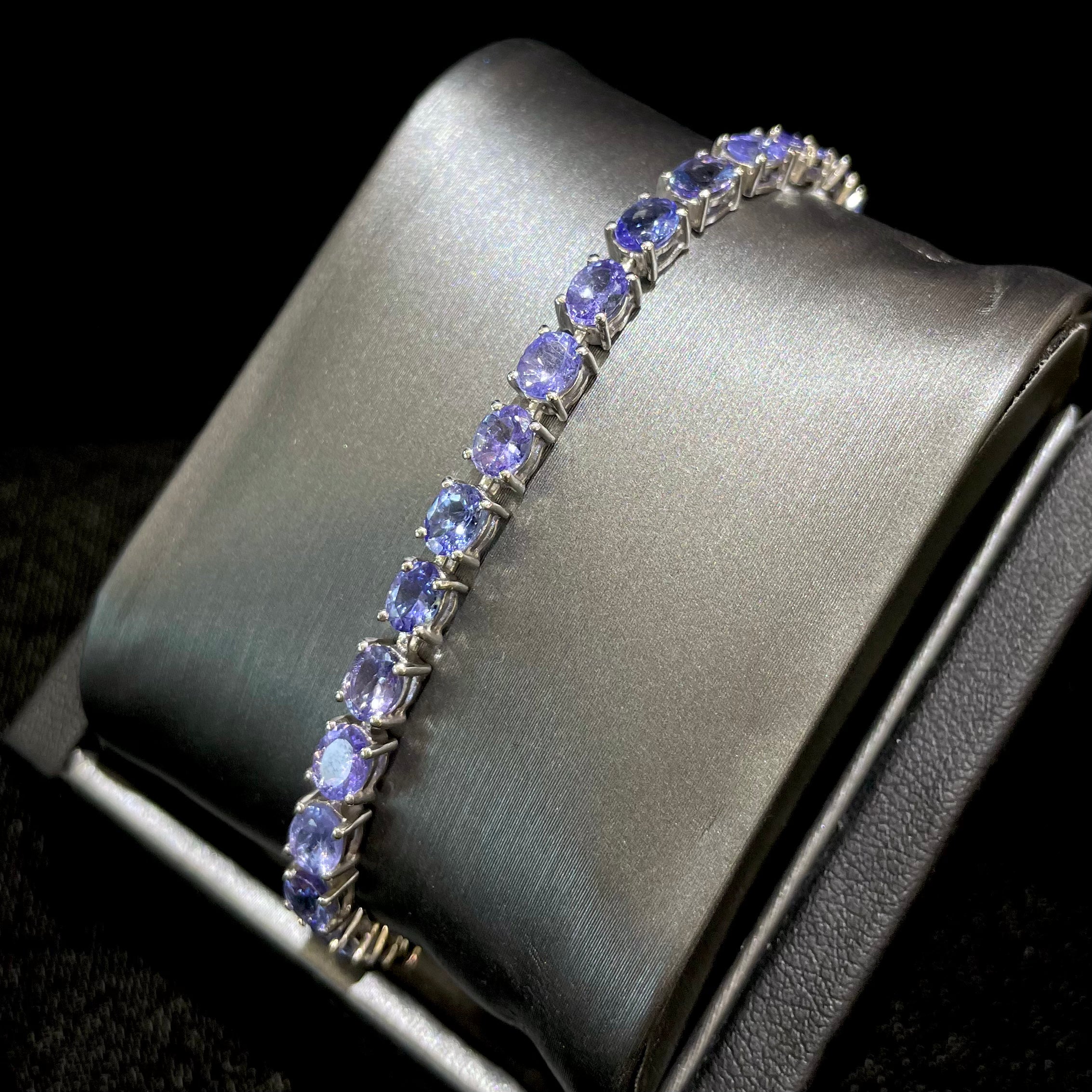 Tanzanite Tennis Bracelet in Sterling Silver | Burton's – Burton's