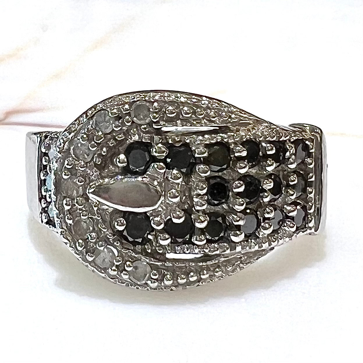 Pave Diamond Belt Buckle Ring