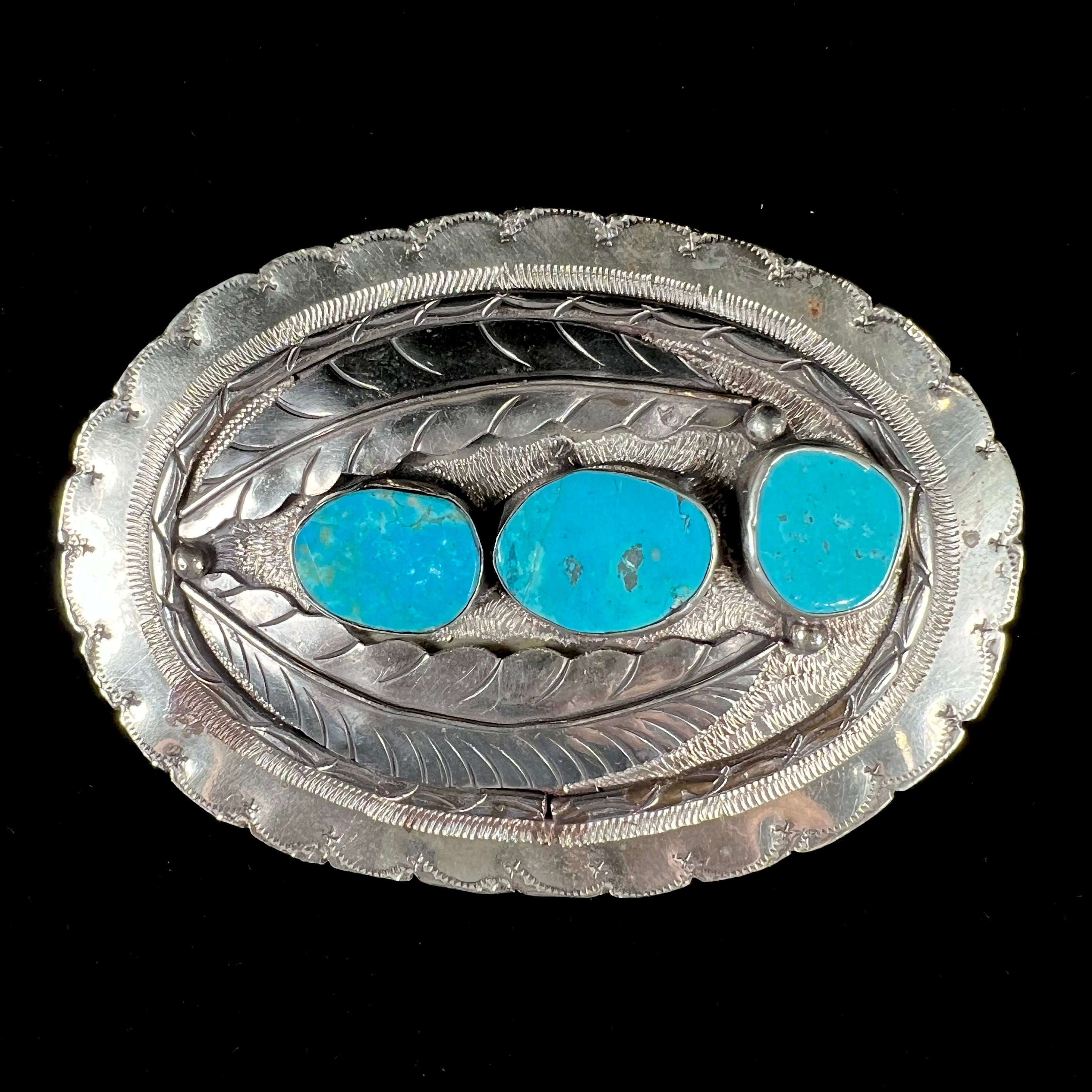 belt buckle turquoise - Jewelry