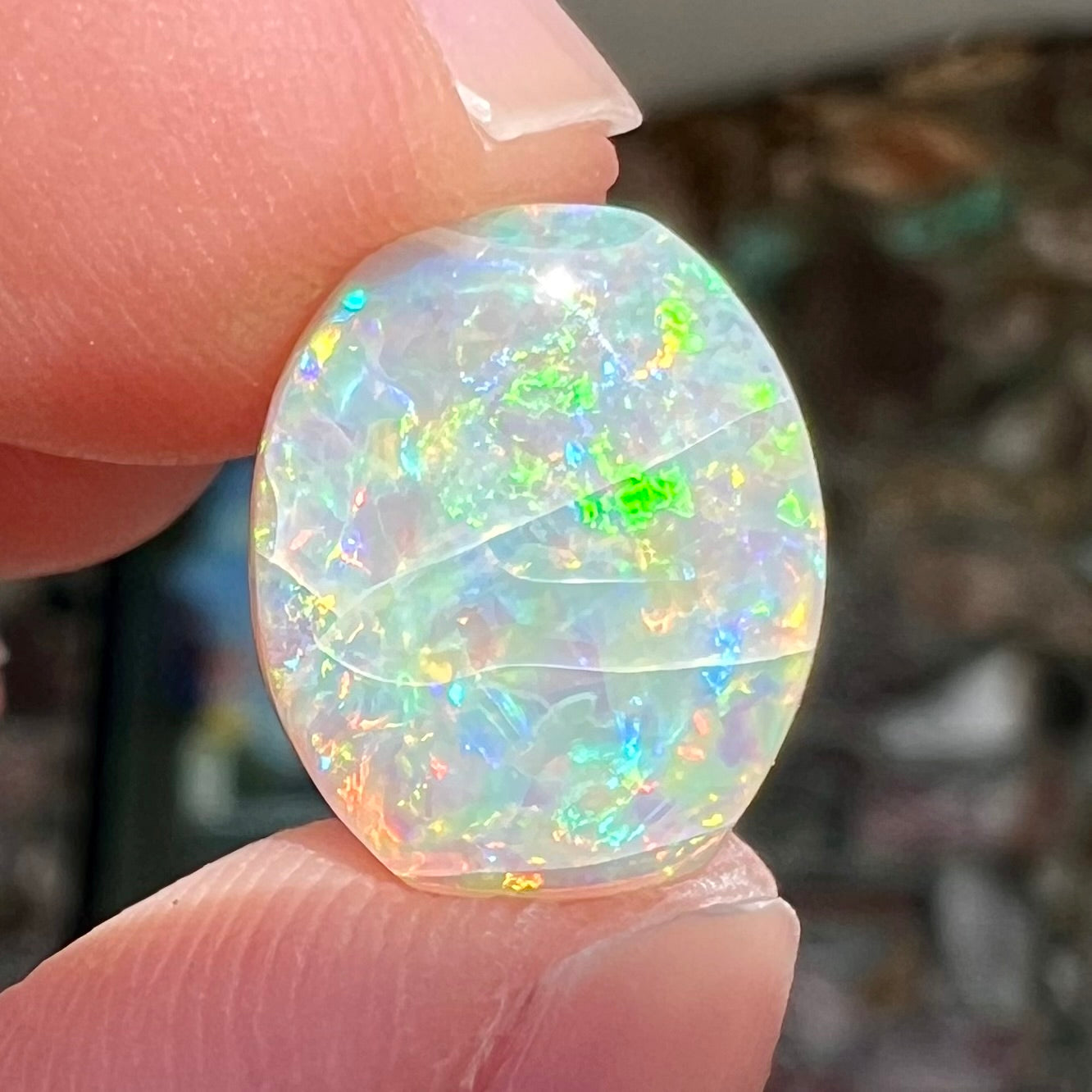 3.11ct Lightning Ridge Light Opal, crazed | #E224