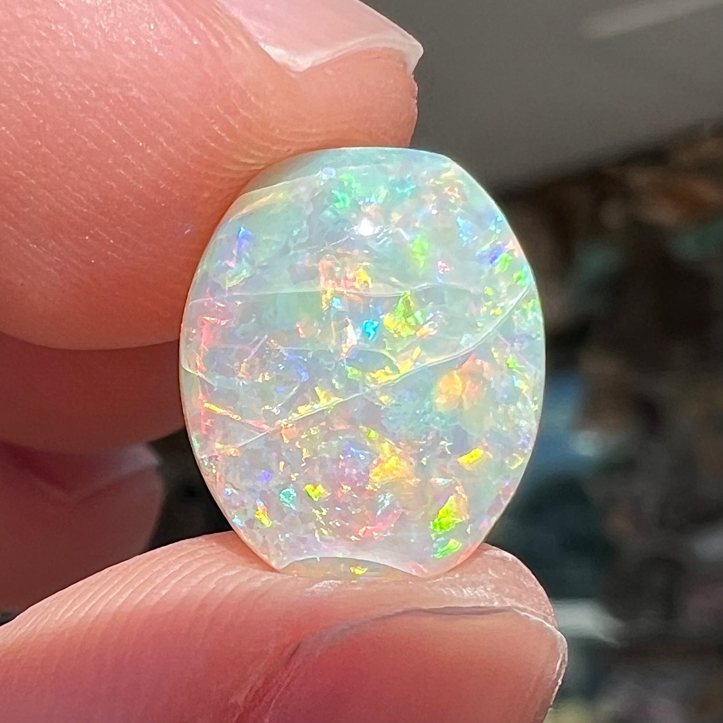 3.11ct Lightning Ridge Light Opal, crazed | #E224