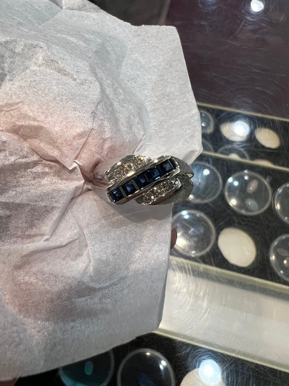 Men's Sapphire & Diamond Ring | 14kt