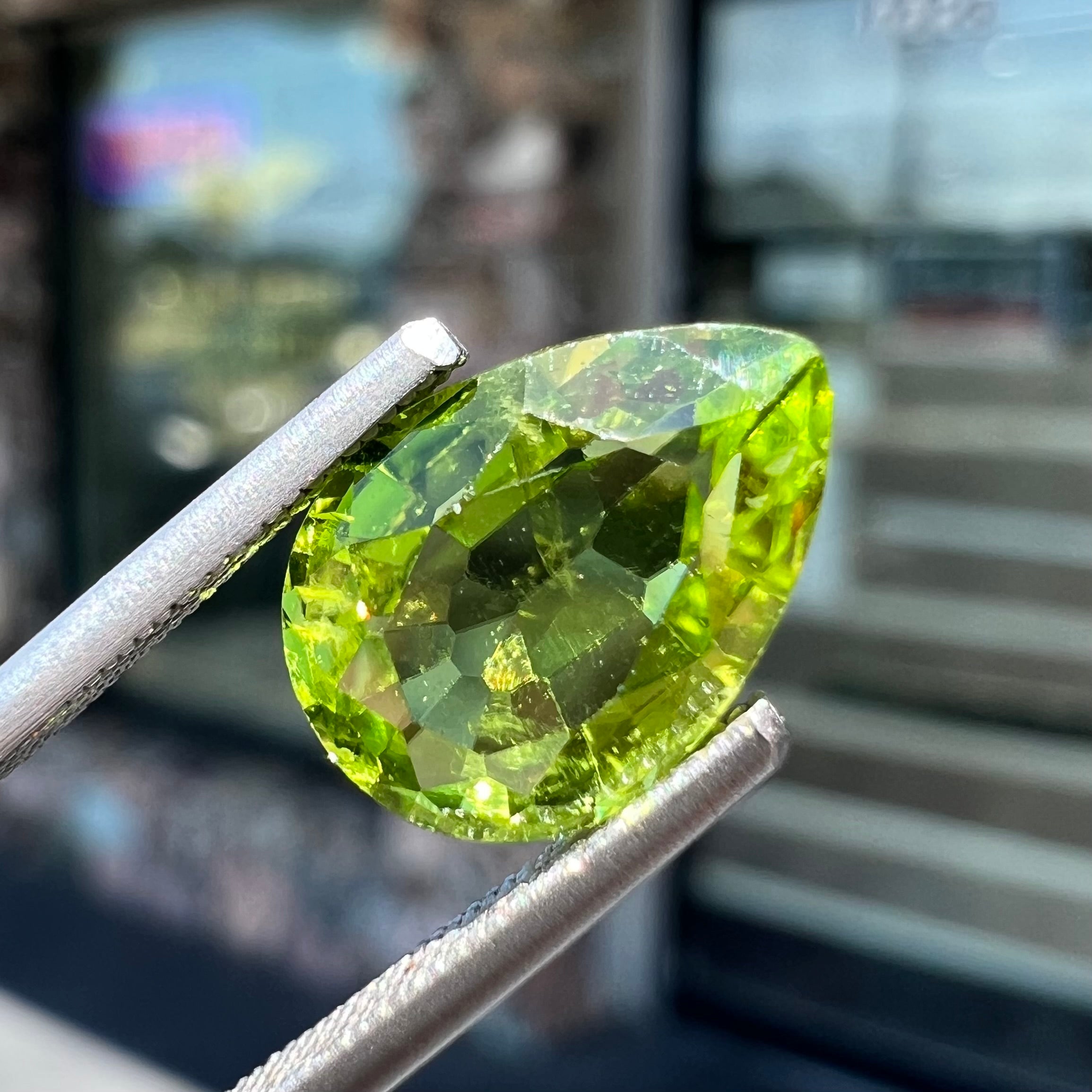 2.29ct Peridot, Pear Shape Gemstone | Burton's – Burton's Gems and 