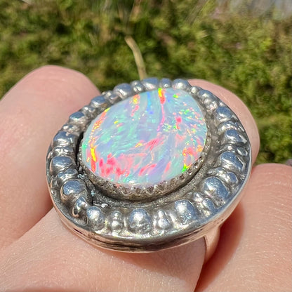 Sue "The Synthetic" | Lab Created Opal Statement Ring in Sterling Silver