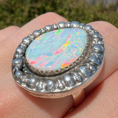 Sue "The Synthetic" | Lab Created Opal Statement Ring in Sterling Silver