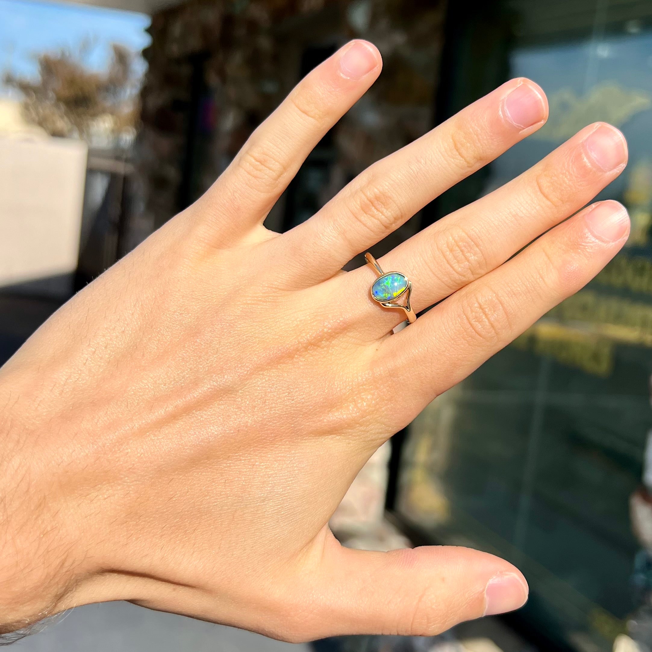 Black opal deals ring engagement