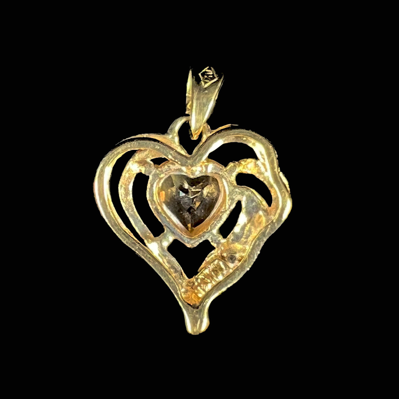 0.42 Cts Natural Citrine Heart Pendant, 14k Solid Gold Pendant, Twisted Diamond Studded Pendant, Birthstone Pendant Jewelry, popular Christmas Gift