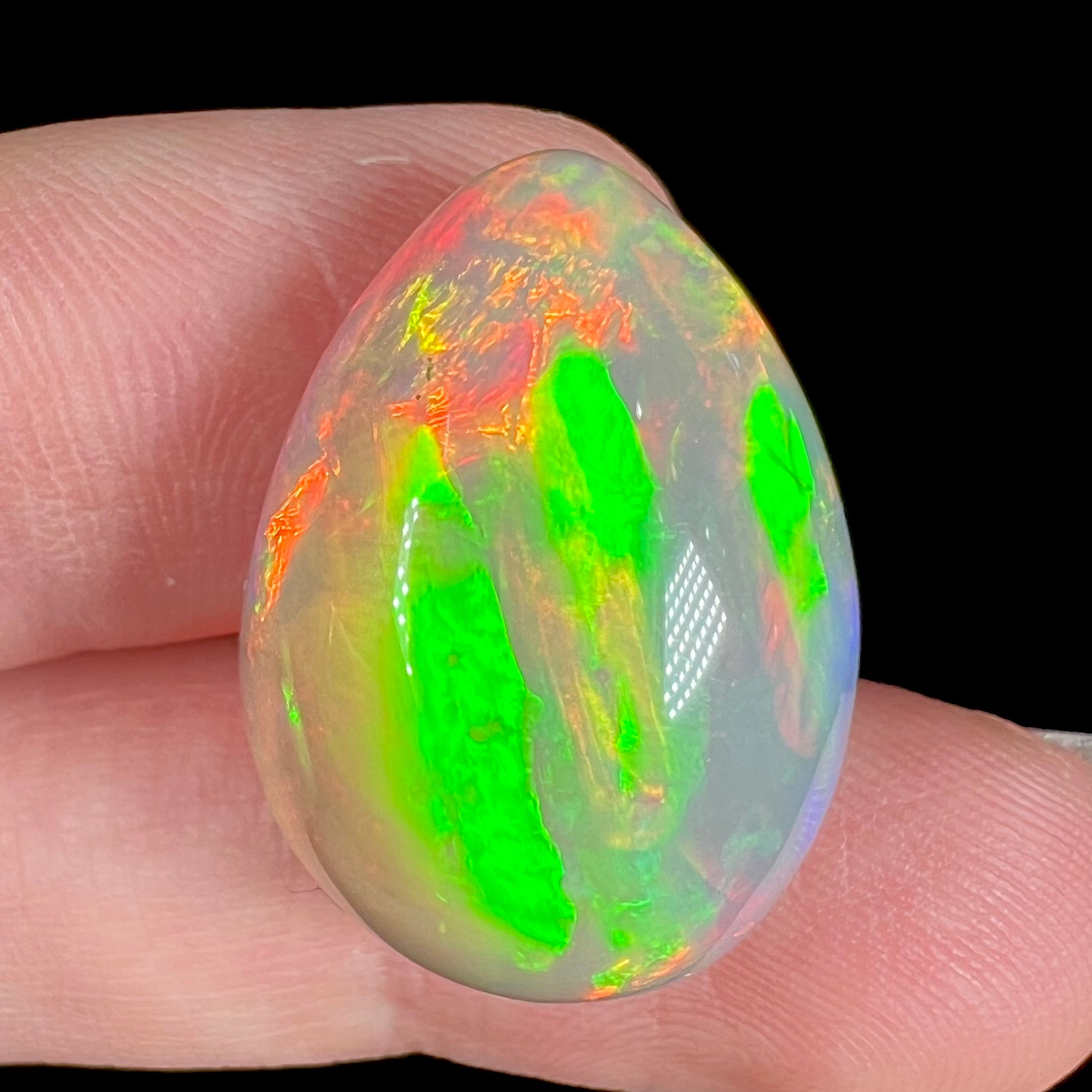 Opal-Fire Opal-Natural Ethiopian opal-Pear shape Welo opal-Pear opal cabochon-loose opal stone-Jewelry Supply- 2 high quality pcs lot-TCW 7.3 carat-T58