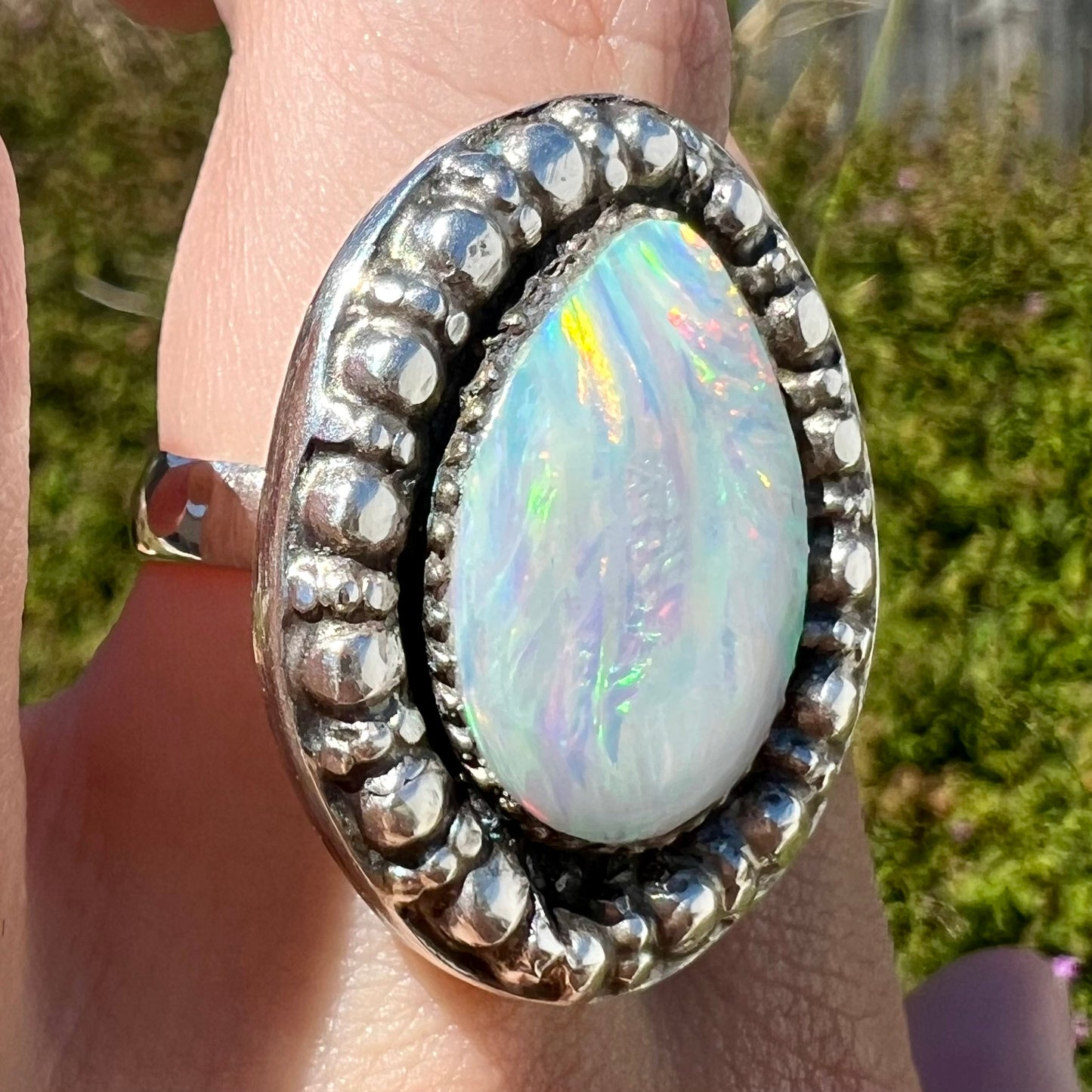 Sue "The Synthetic" | Lab Created Opal Statement Ring in Sterling Silver