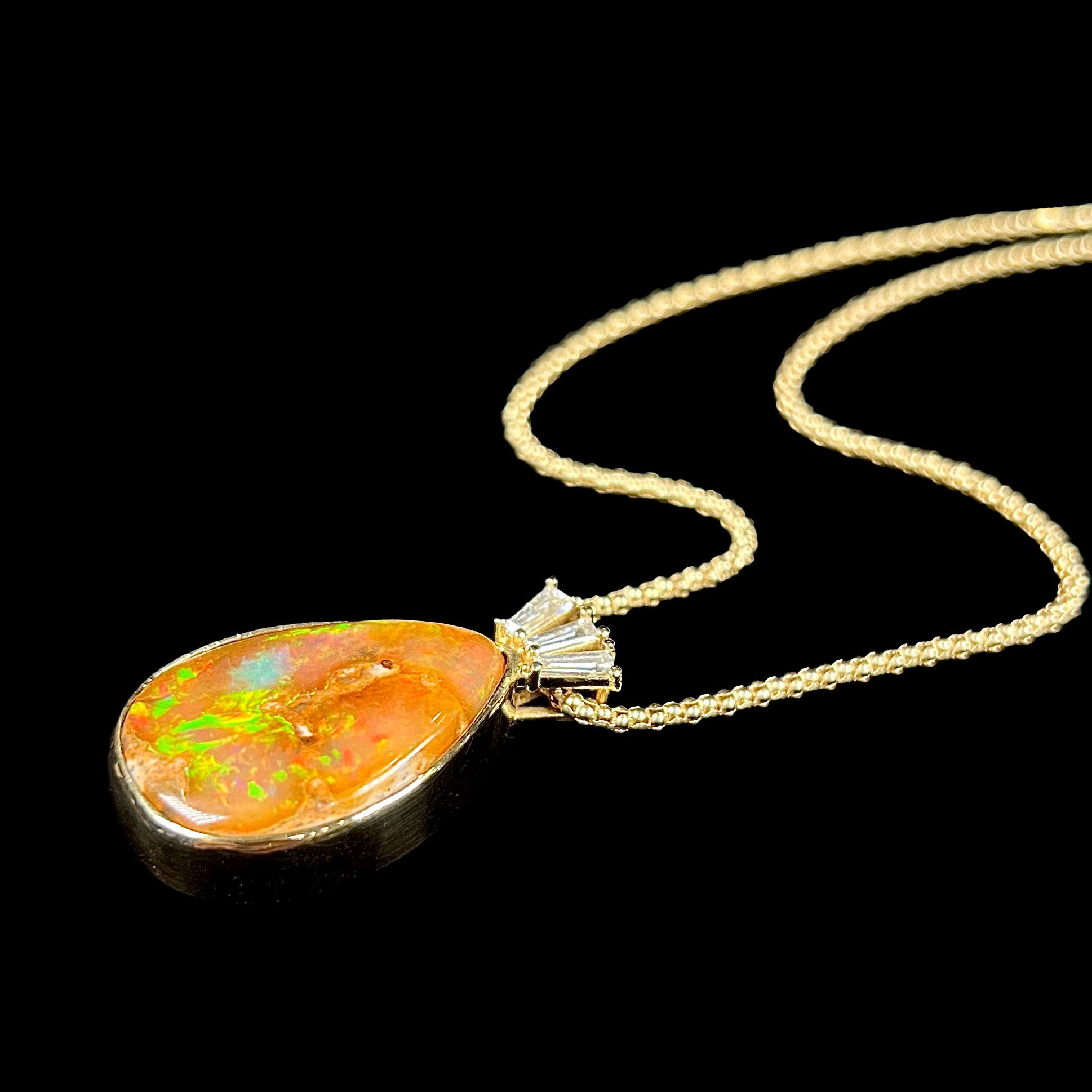 Online 10KT Yellow Gold Pendant with Fire Opal