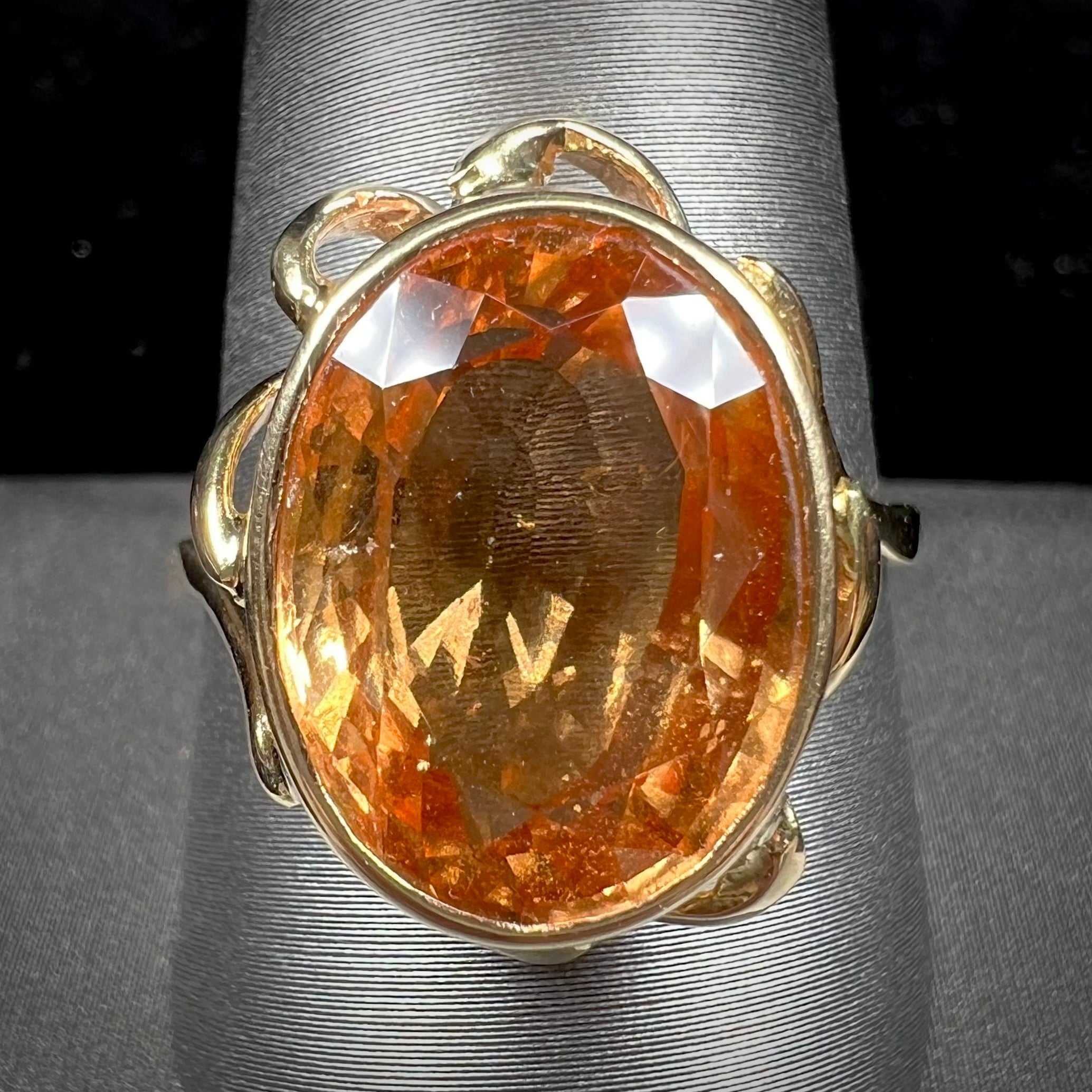 Hessonite on sale gold ring