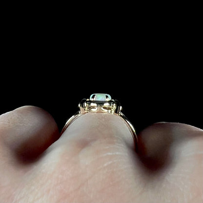 Nan | Crystal Opal Solitaire Ring in 14kt Gold