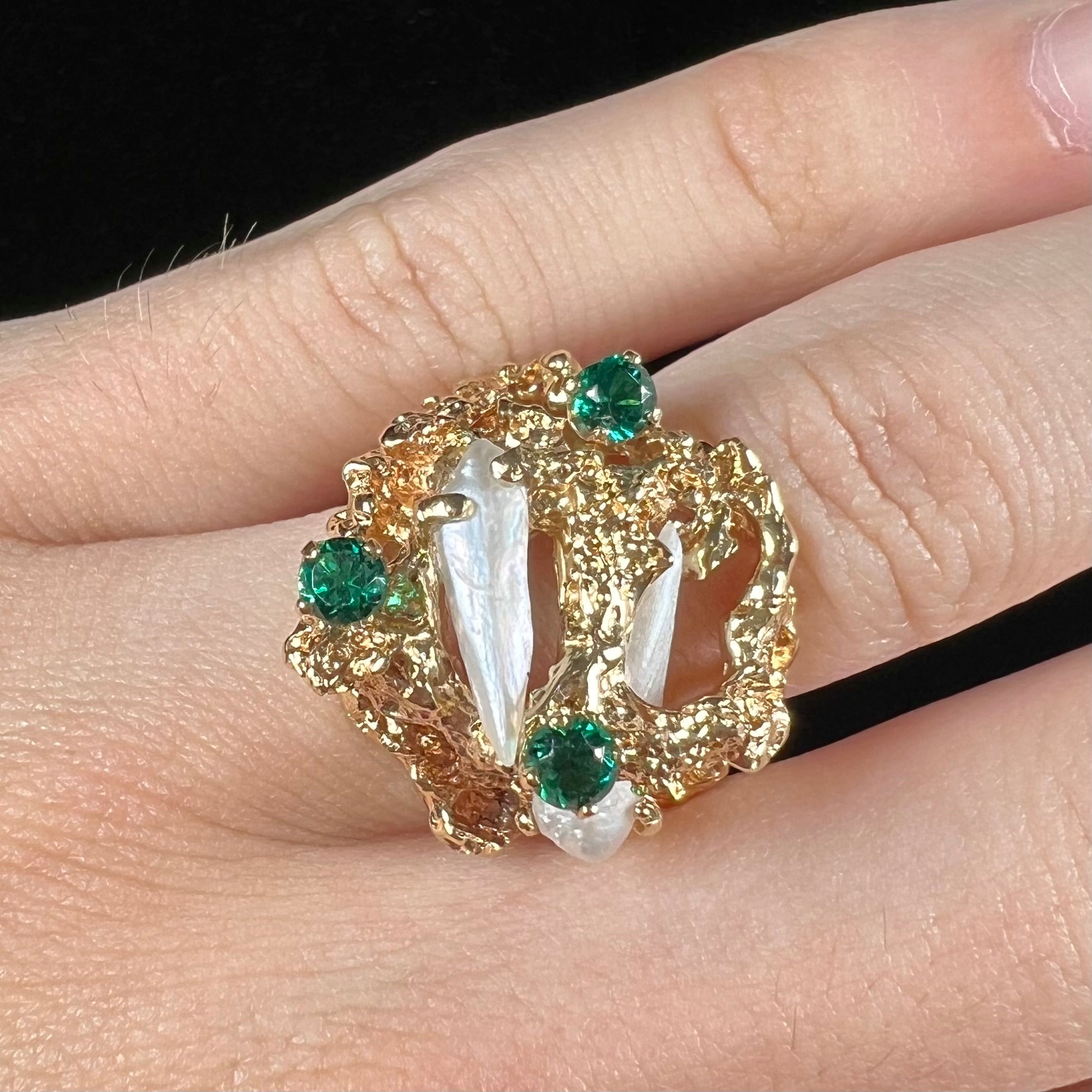 Imitation shop emerald rings