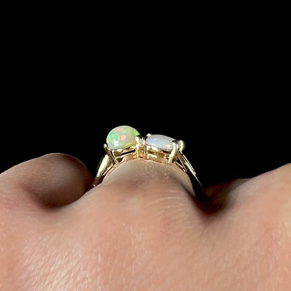 Miss Match | Australian & Ethiopian Fire Opal Ring in 10kt Gold