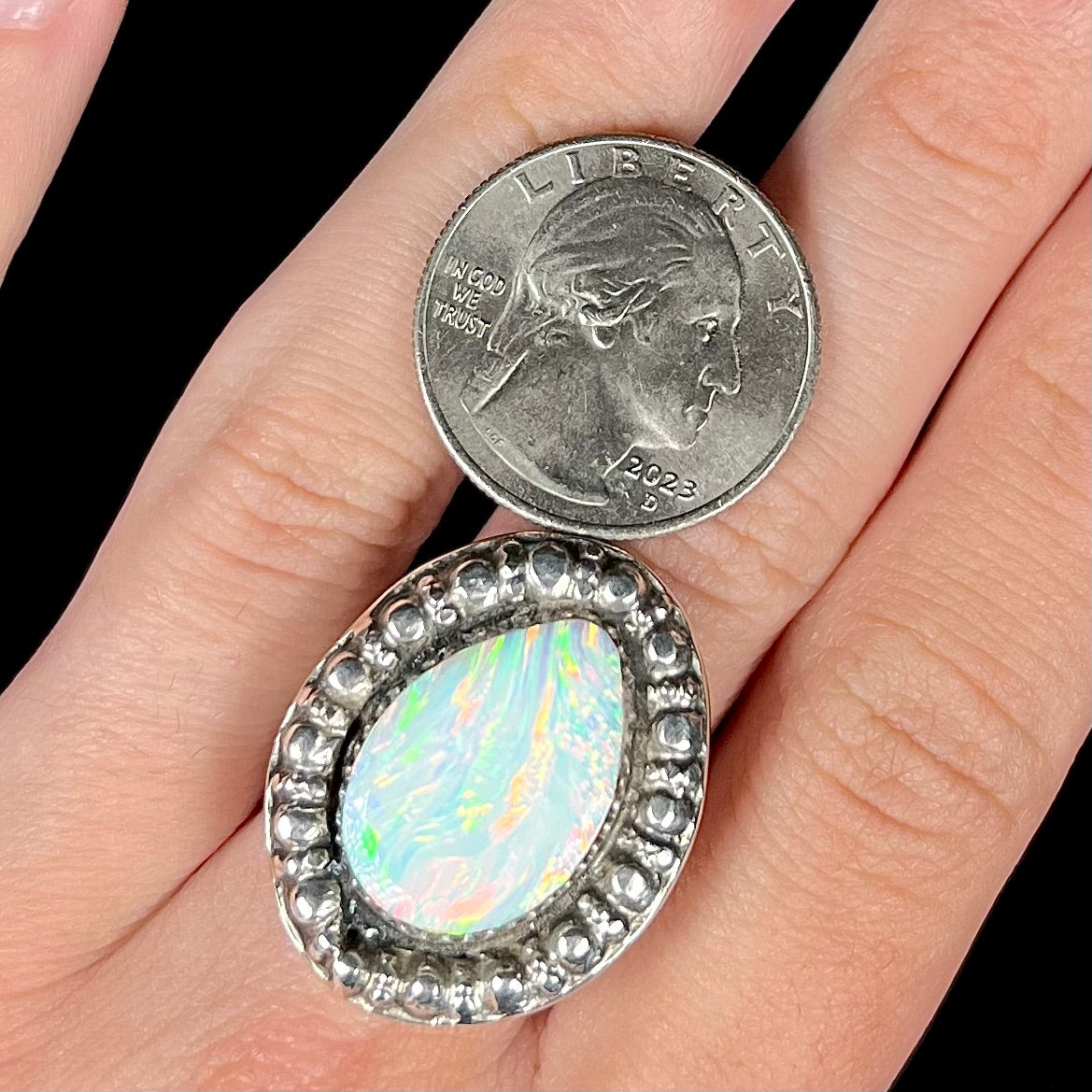 Sue "The Synthetic" | Lab Created Opal Statement Ring in Sterling Silver