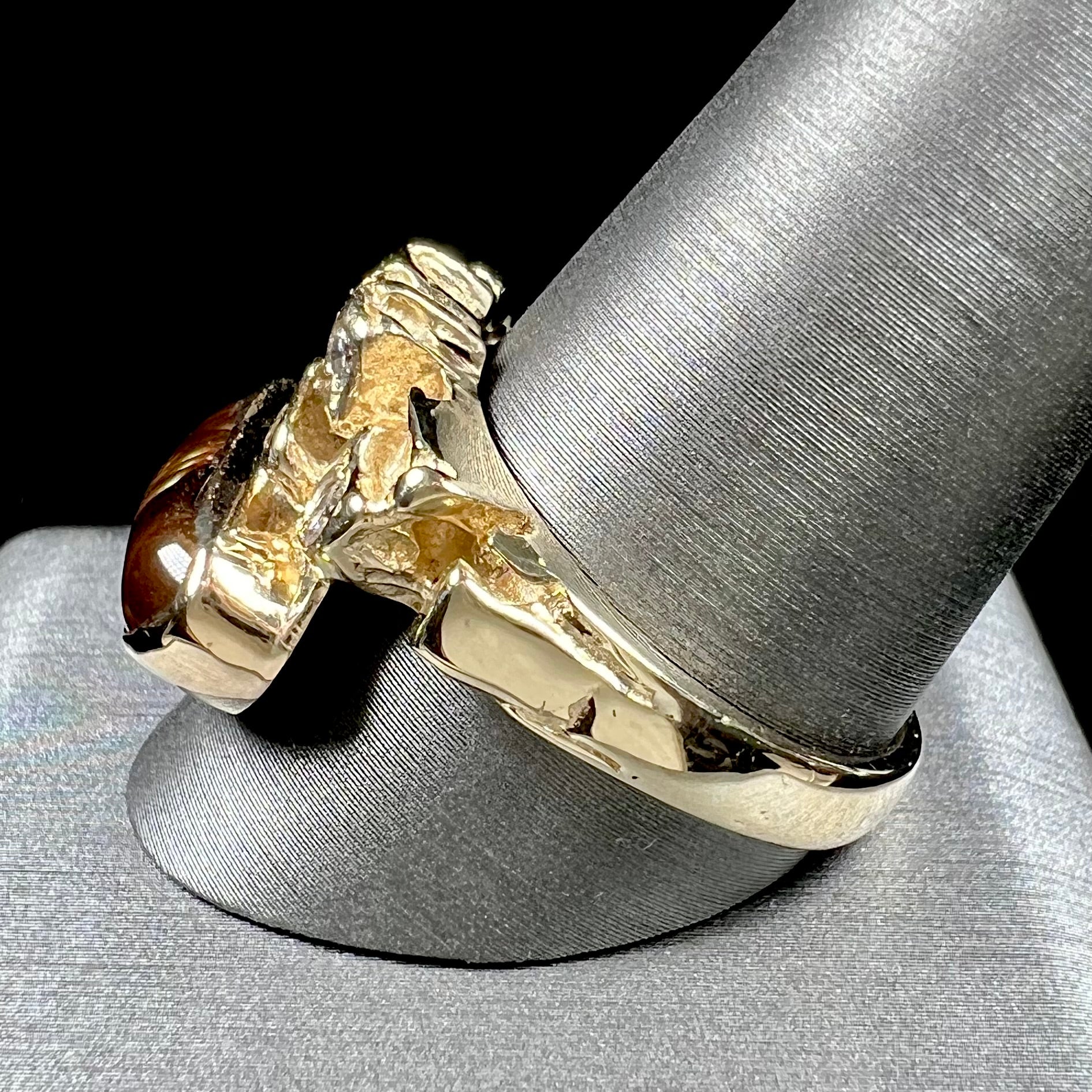 Reimagined Gold Mexican Fire Agate & Diamond Ring | Burton's