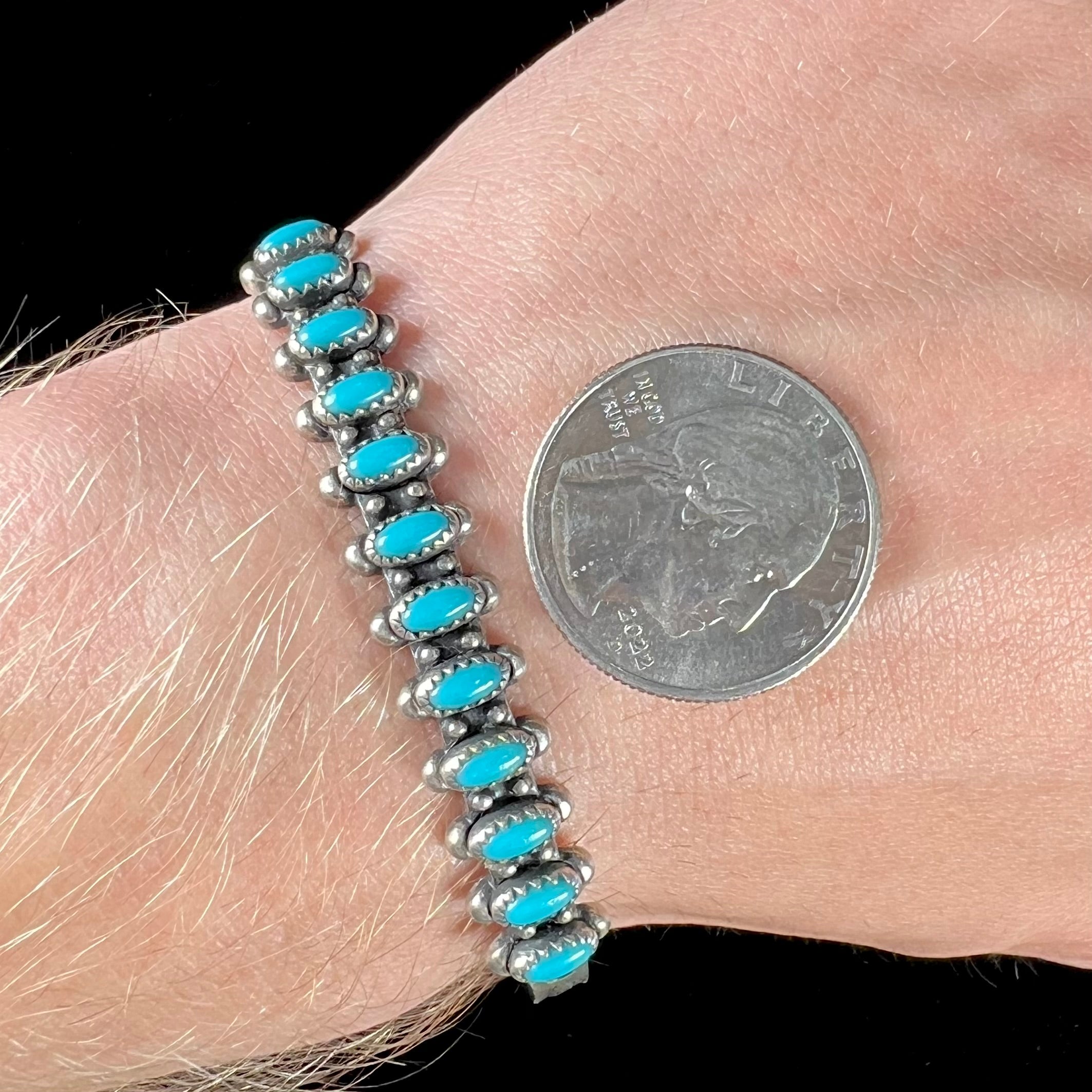 Old Pawn Coral & Turquoise Bracelet for Small Wrist, Girl's Native America  Indian Jewelry, Vintage Turquoise Cuff Bracelet for Petite Woman