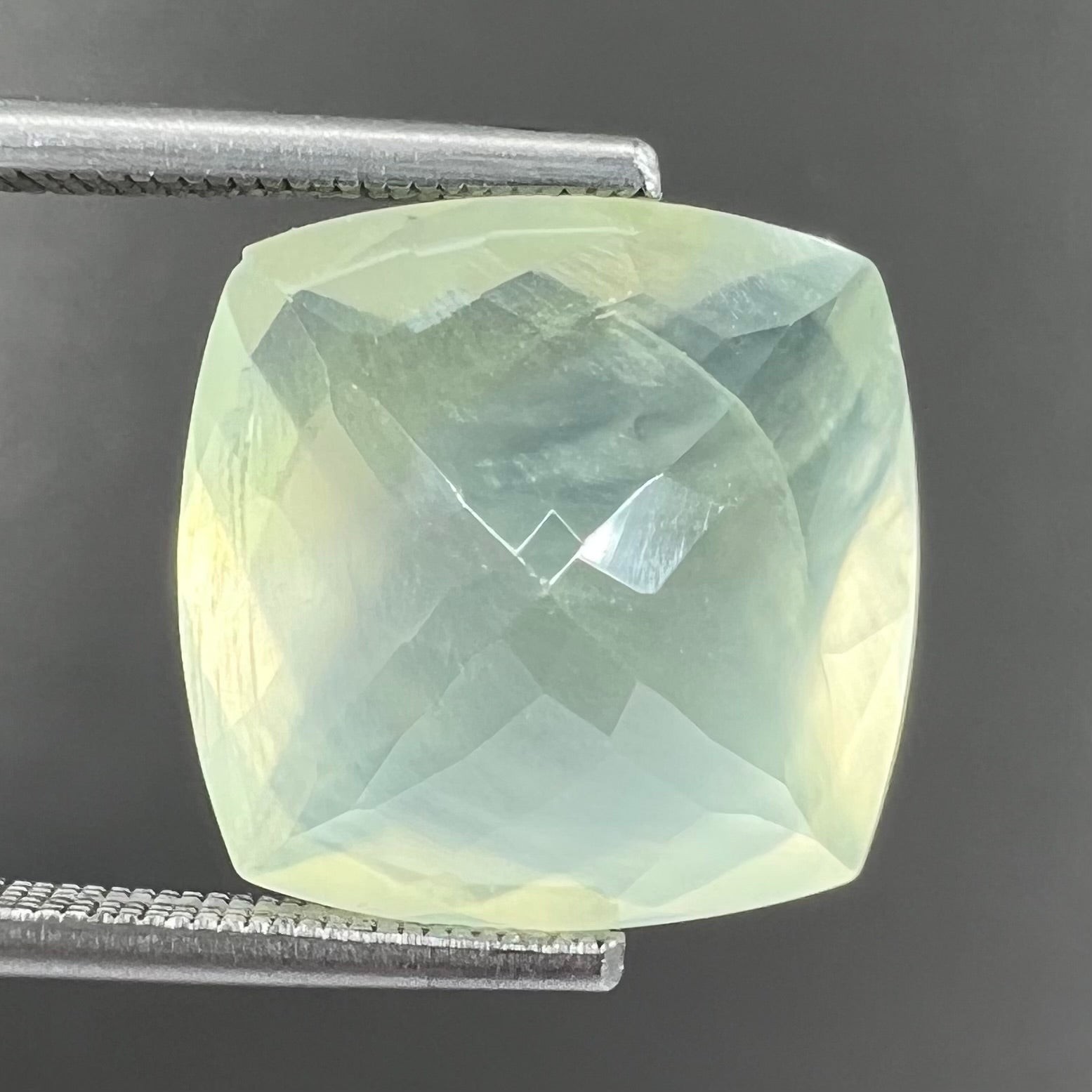 Green Amethyst Double Checkerboard Loose Gemstone 10 mm newest x 8 mm Antique Cushion