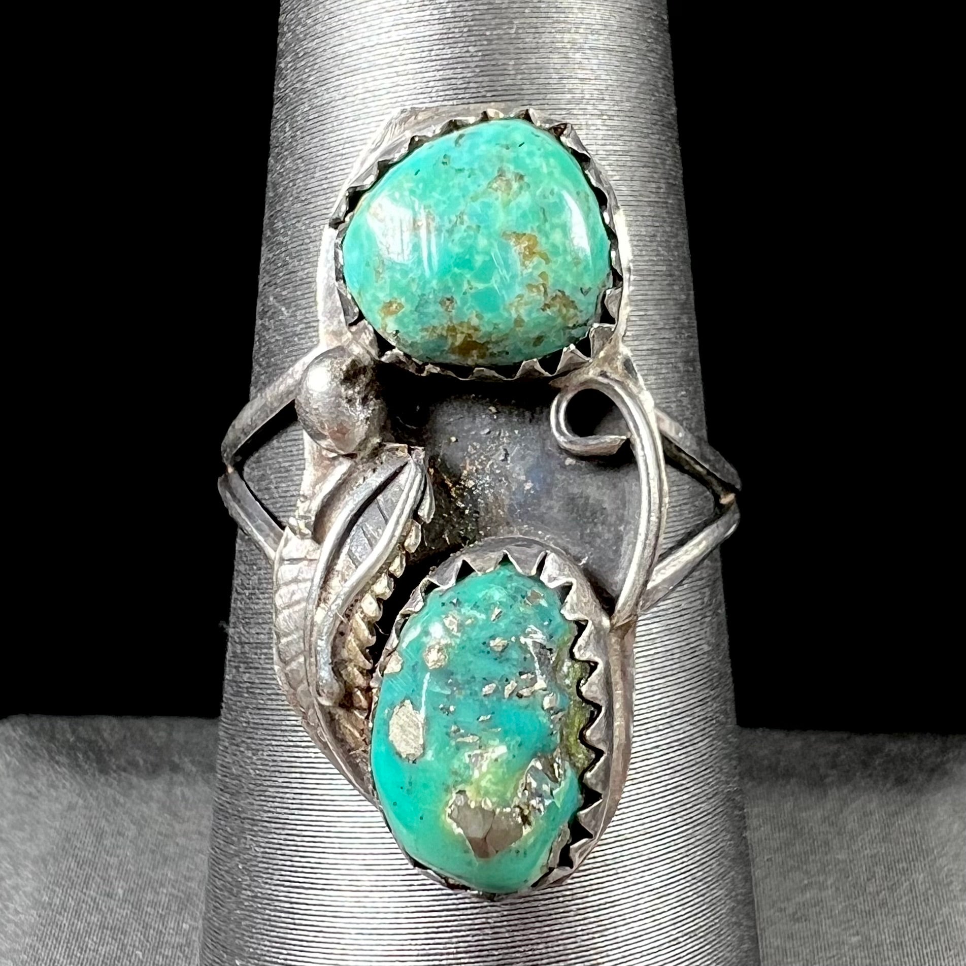 Vintage Morenci Turquoise Nugget hotsell Sterling Silver Ring 8