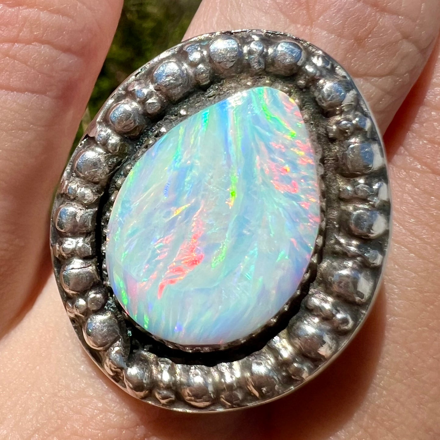 Sue "The Synthetic" | Lab Created Opal Statement Ring in Sterling Silver