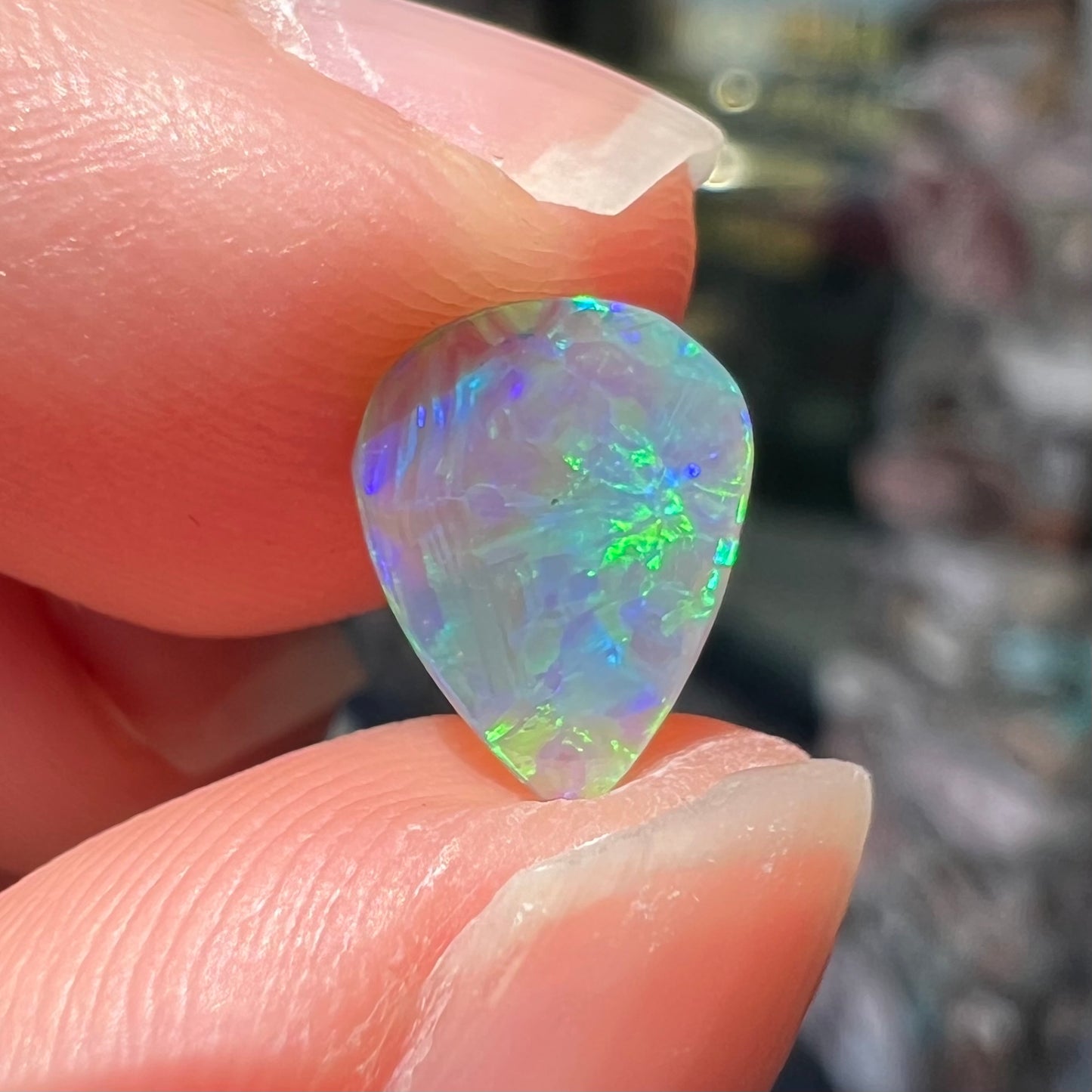 0.65ct Lightning Ridge Semi-Black Crystal Opal | #E63