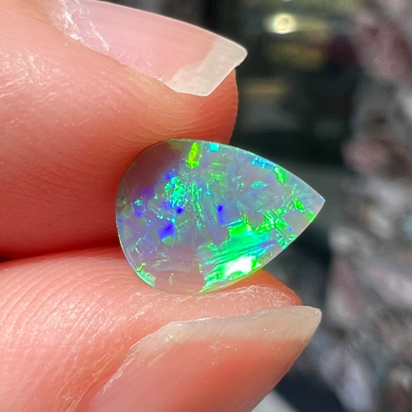 0.65ct Lightning Ridge Semi-Black Crystal Opal | #E63