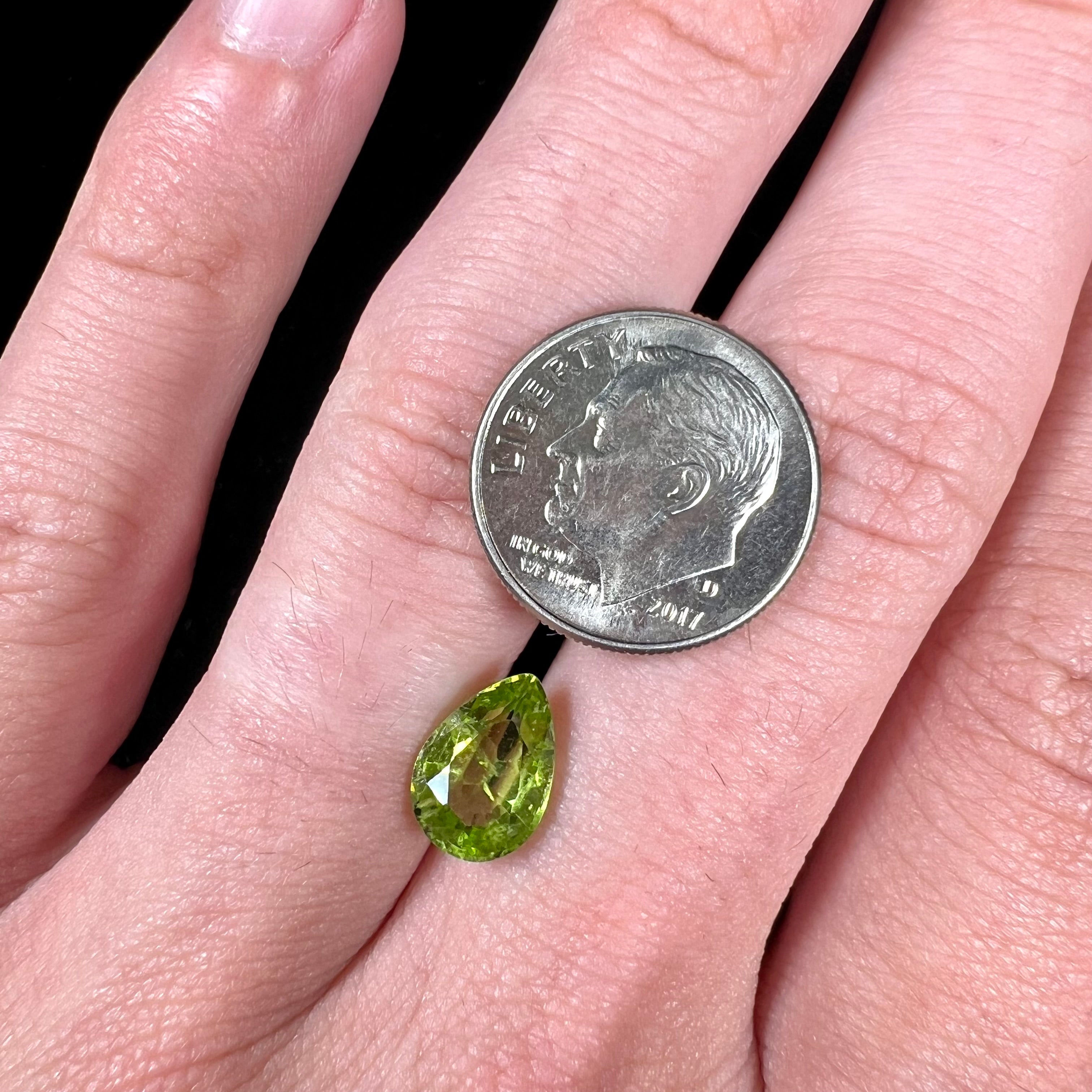 2.29ct Peridot, Pear Shape Gemstone | Burton's – Burton's Gems and 