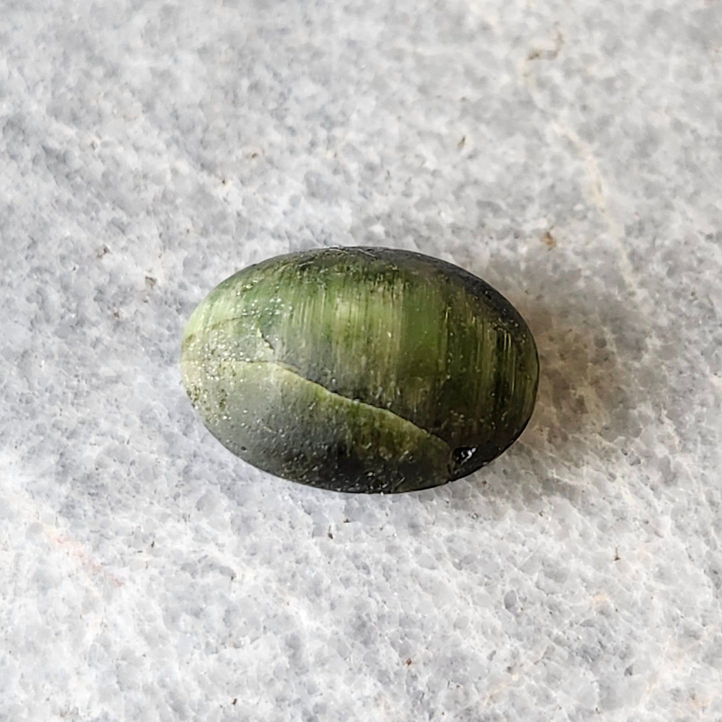 4.04ct Green Cat's Eye Tourmaline Cabochon