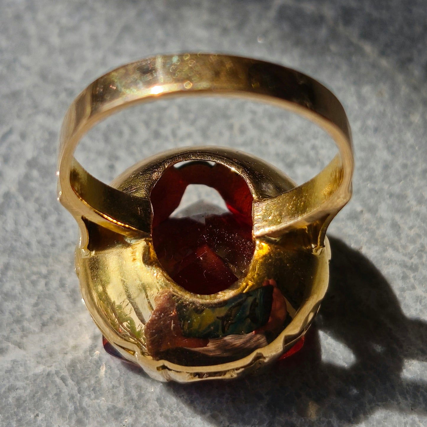 Oregon Sunstone Art Deco Ring | Estate | 18kt