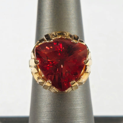 Oregon Sunstone Art Deco Ring | Estate | 18kt