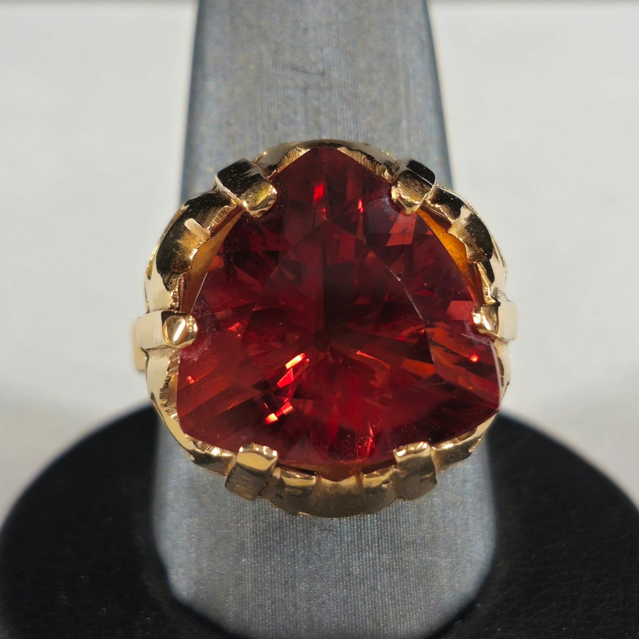 Oregon Sunstone Art Deco Ring | Estate | 18kt