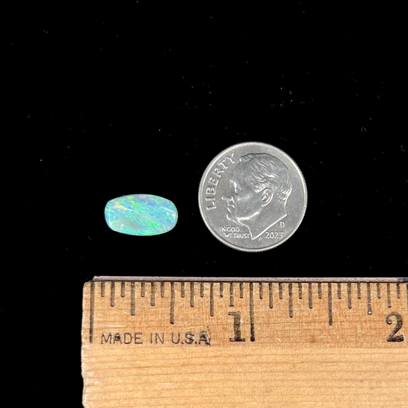 1.28ct Lightning Ridge Semi-Black Semi-Crystal Opal | #E99