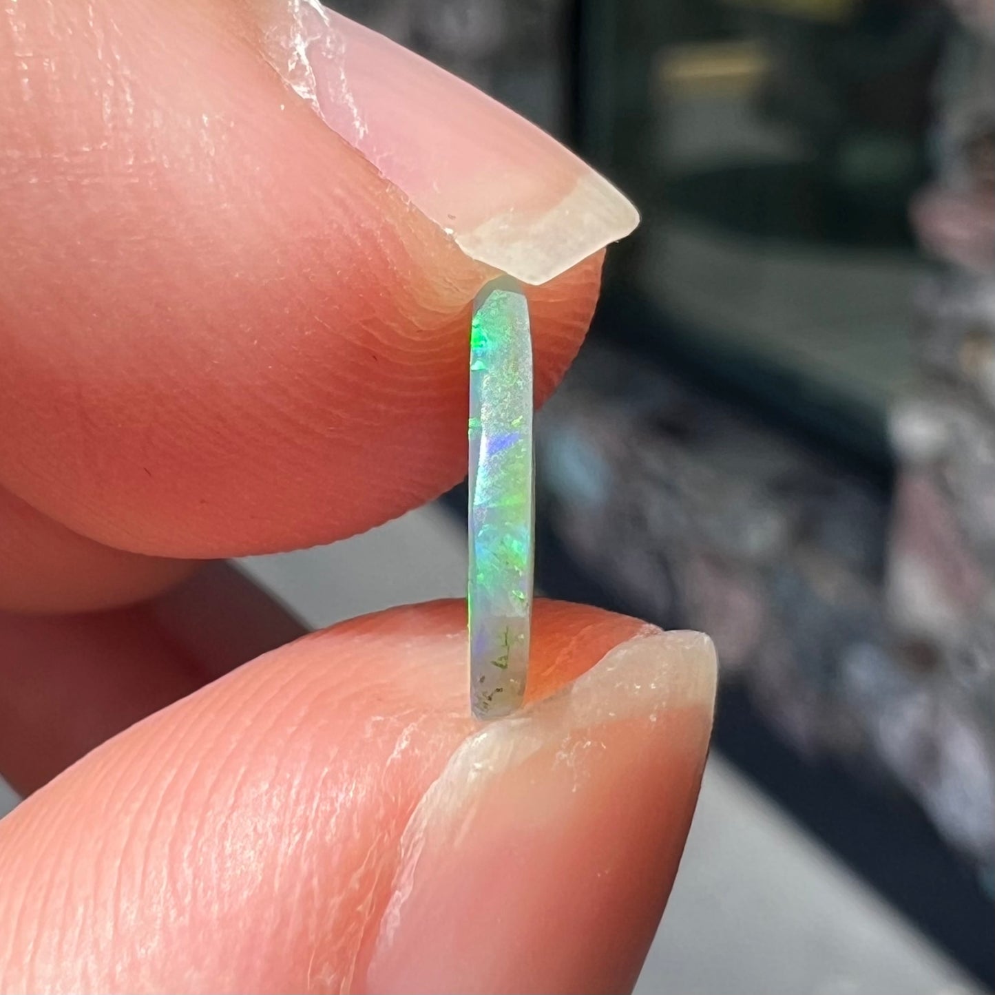 0.65ct Lightning Ridge Semi-Black Crystal Opal | #E63