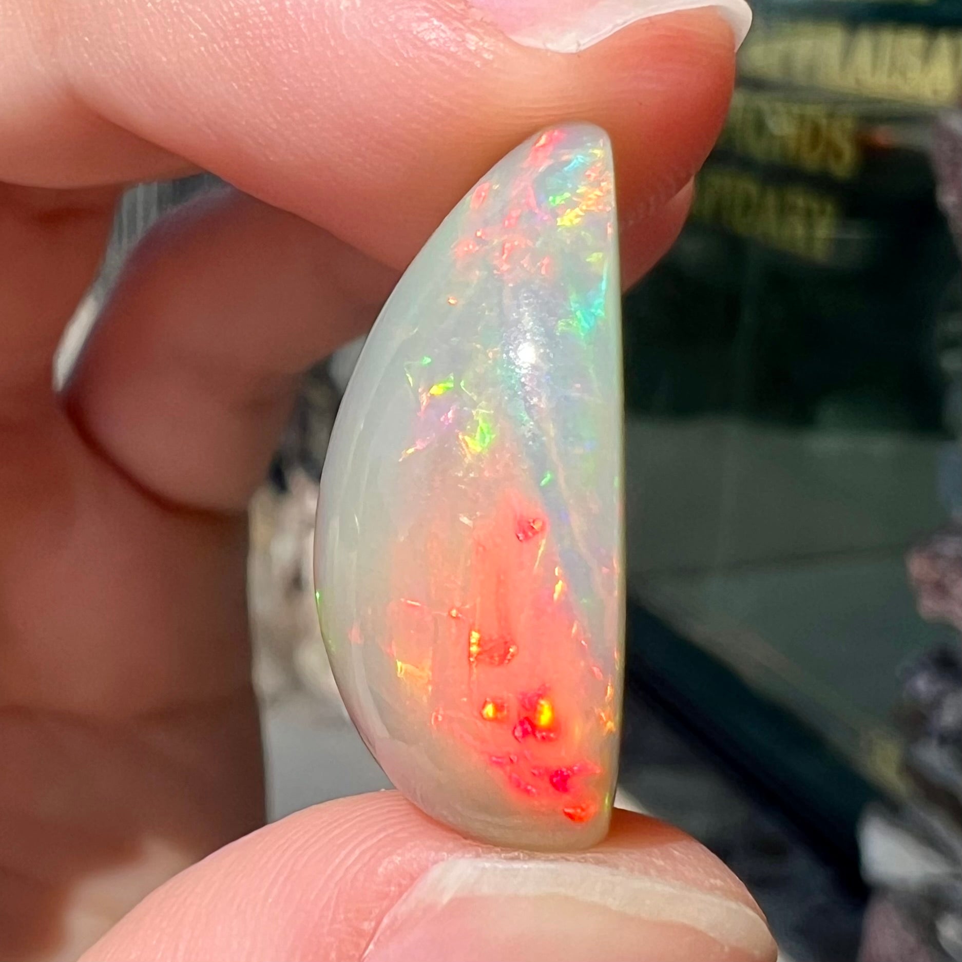 44Carat, Natural Fire Ethiopian opal pear shape smooth beads side good drill, Size 4x3-12x8 mm, 8 Inch Stand,