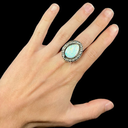 Sue "The Synthetic" | Lab Created Opal Statement Ring in Sterling Silver