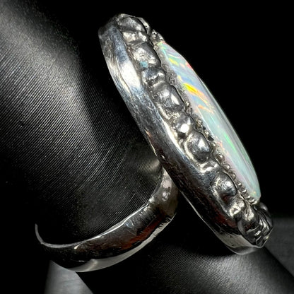 Sue "The Synthetic" | Lab Created Opal Statement Ring in Sterling Silver