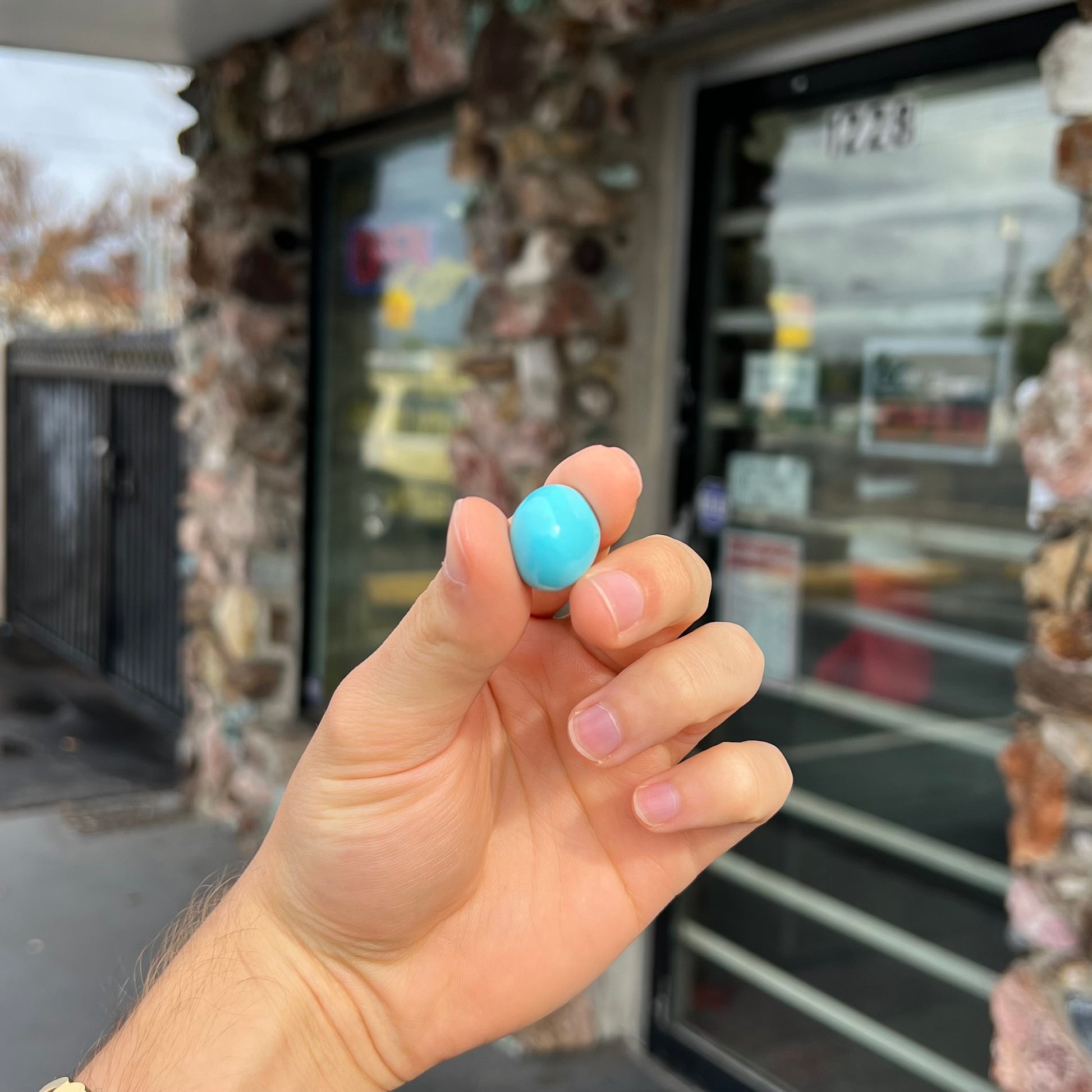 Loose Sleeping Beauty turquoise cabochon with bright polish.