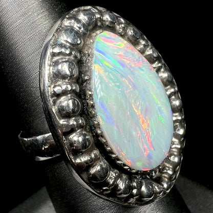 Sue "The Synthetic" | Lab Created Opal Statement Ring in Sterling Silver