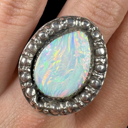 Sue "The Synthetic" | Lab Created Opal Statement Ring in Sterling Silver