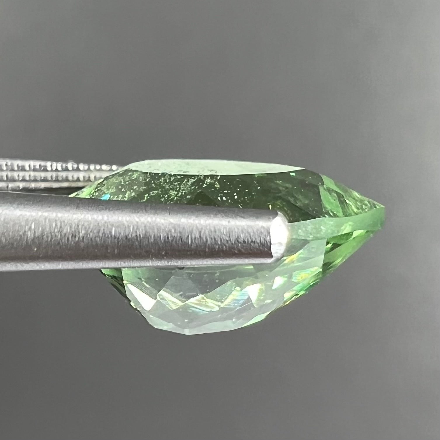 Tsavorite, natural green garnet, shops 1,350 carat, faceted pear size