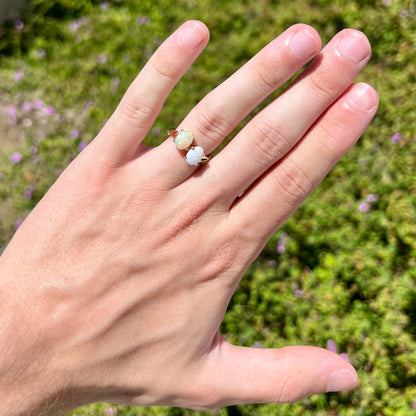 Miss Match | Australian & Ethiopian Fire Opal Ring in 10kt Gold