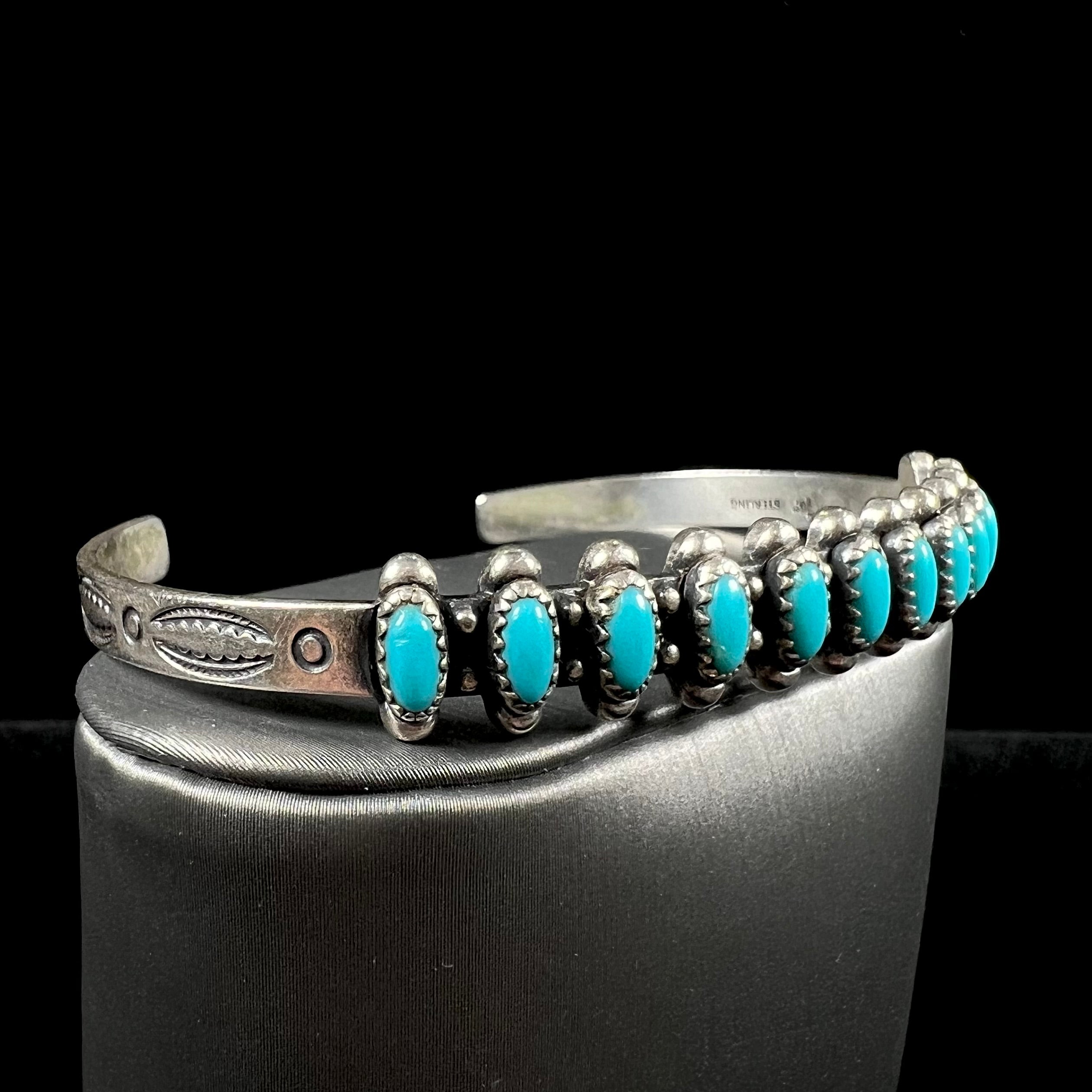 Navajo Sterling Silver and Turquoise Cuff Bracelet