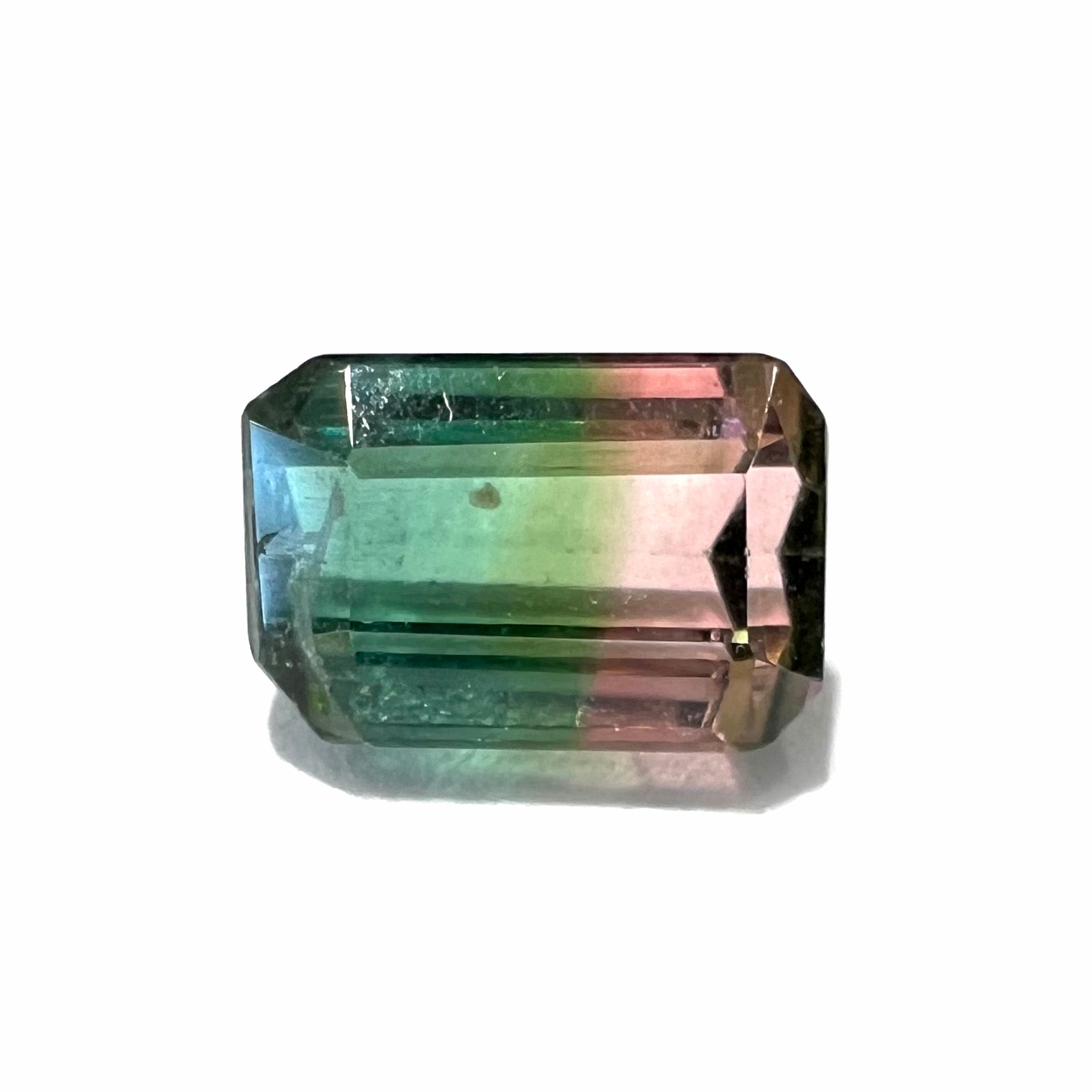 Natural Watermelon Tourmaline top Baguette cut 11.9x4.8 ~ 1.58 carats