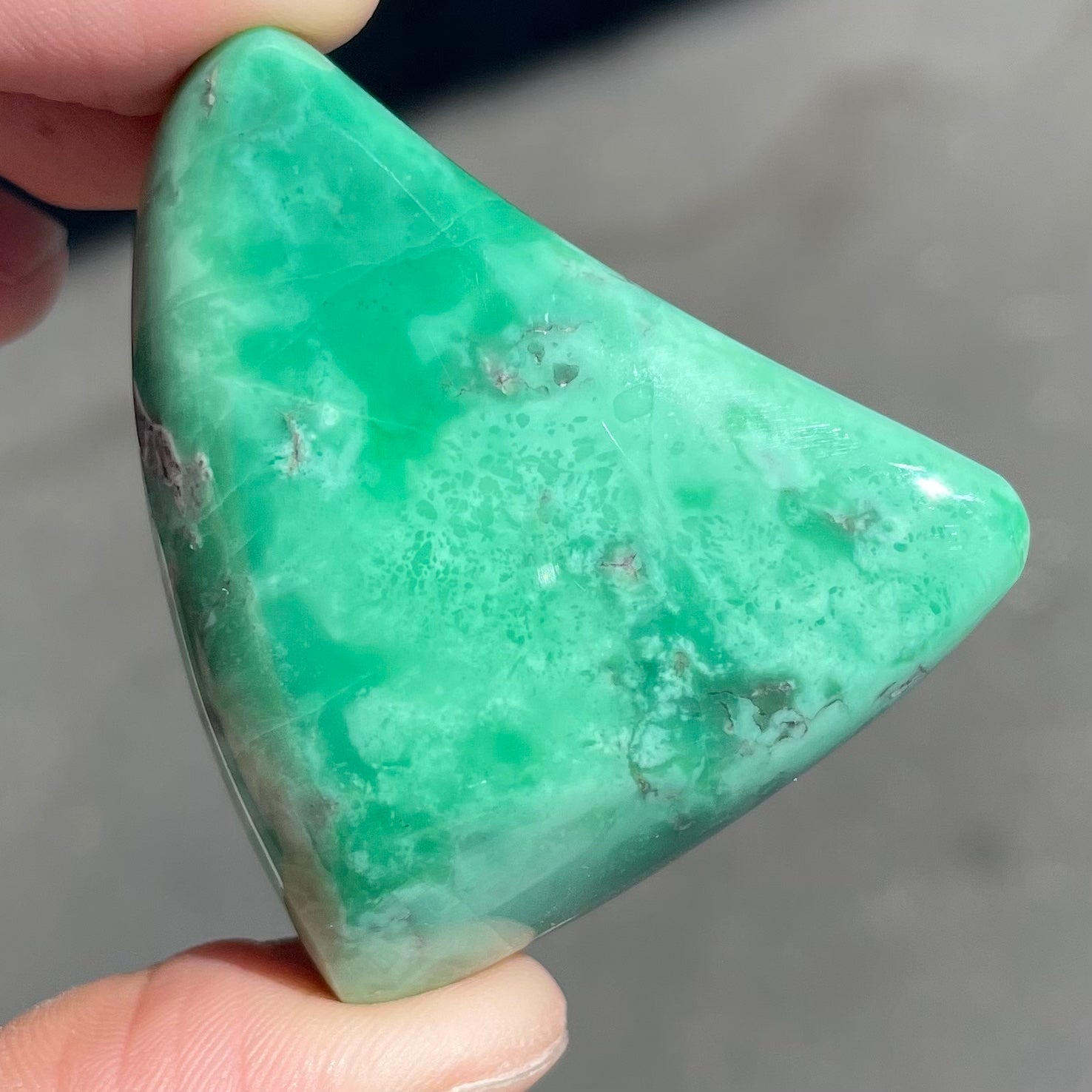 Variscite Freeform Curved Triangle good Cabochon from Utah