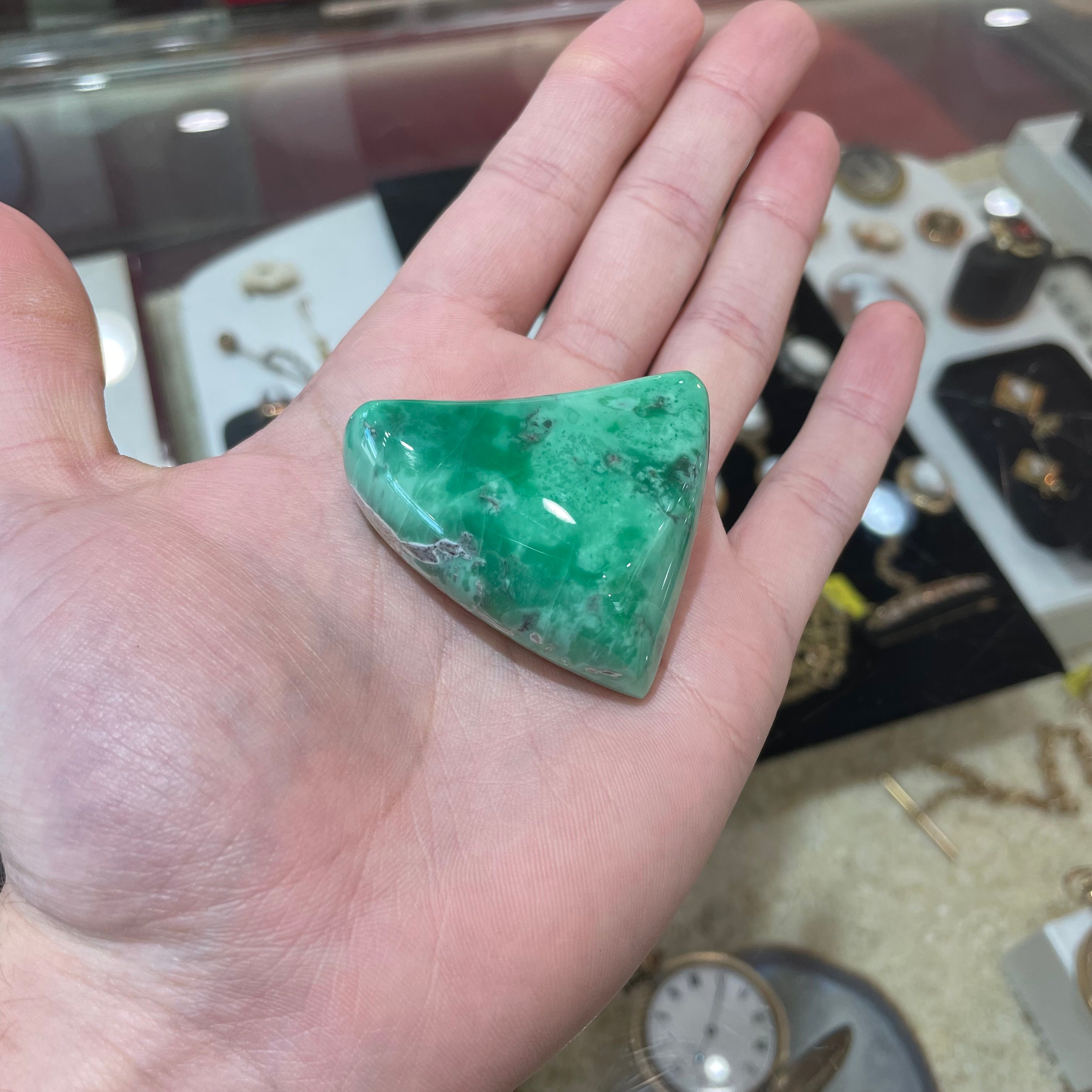 Variscite Freeform hot Curved Triangle Cabochon from Utah