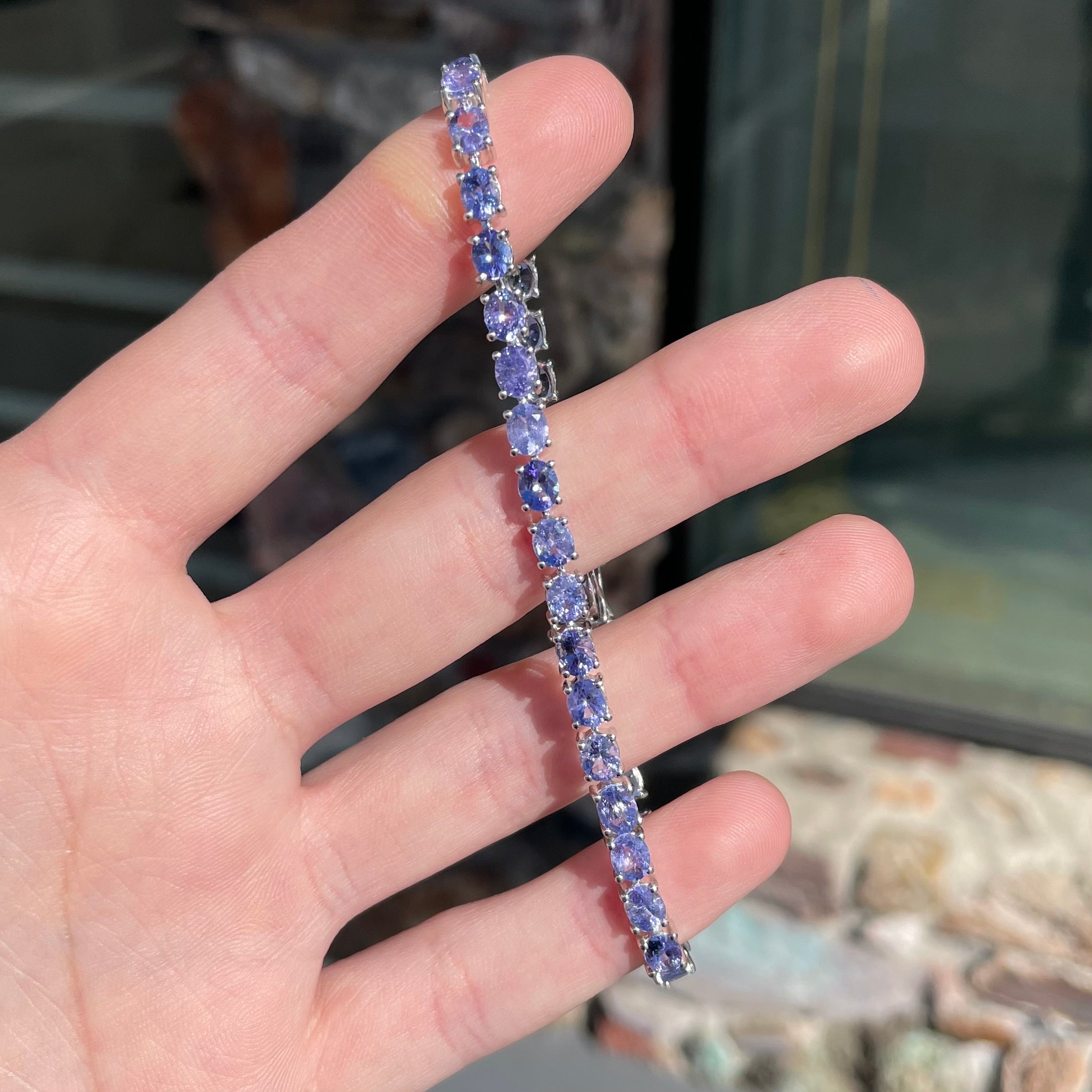 Silver tanzanite online bracelet