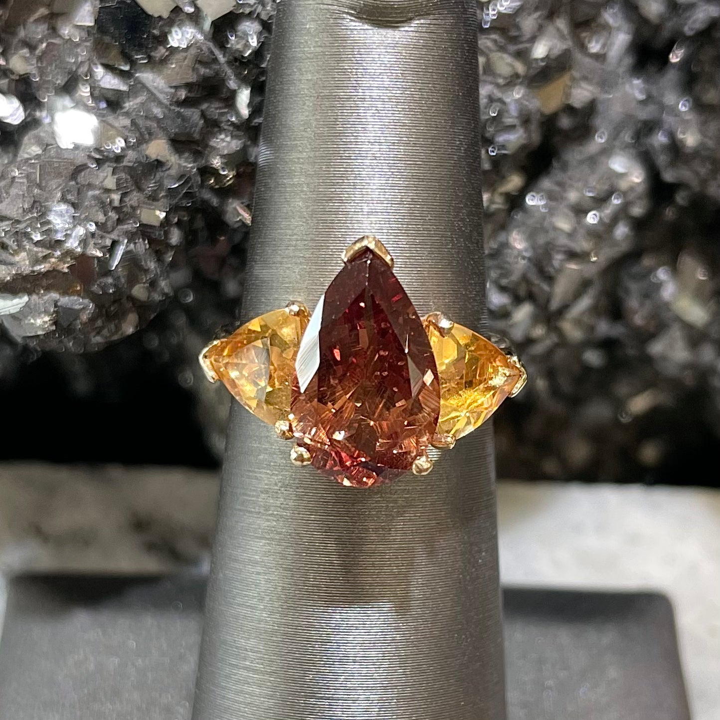 Citrine on sale garnet ring