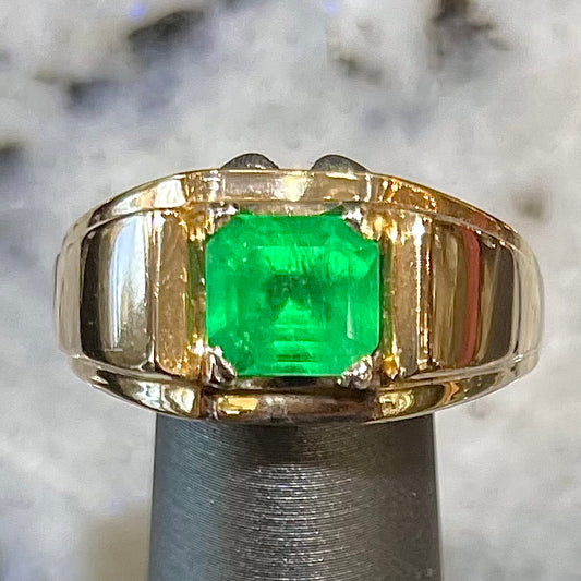 Emerald Men's Ring | 14kt