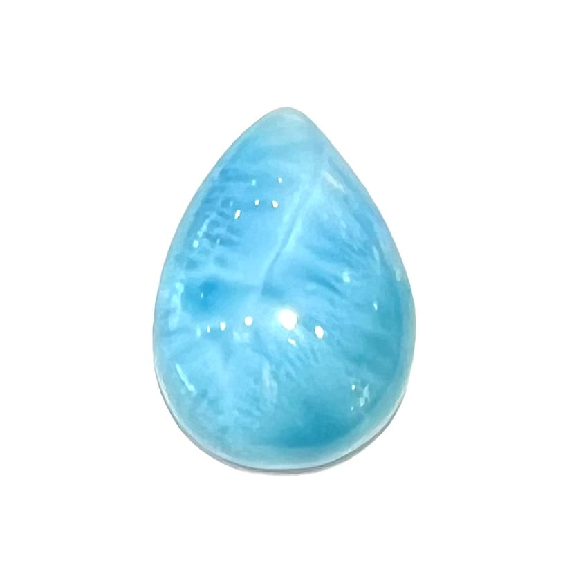 100% Natural Larimar Cabochon / Top Grade Quality Beautiful Larimar Gemstone / For Jewelry / offers Pear Shape / 42x30x4 mm / Loose Gemstone