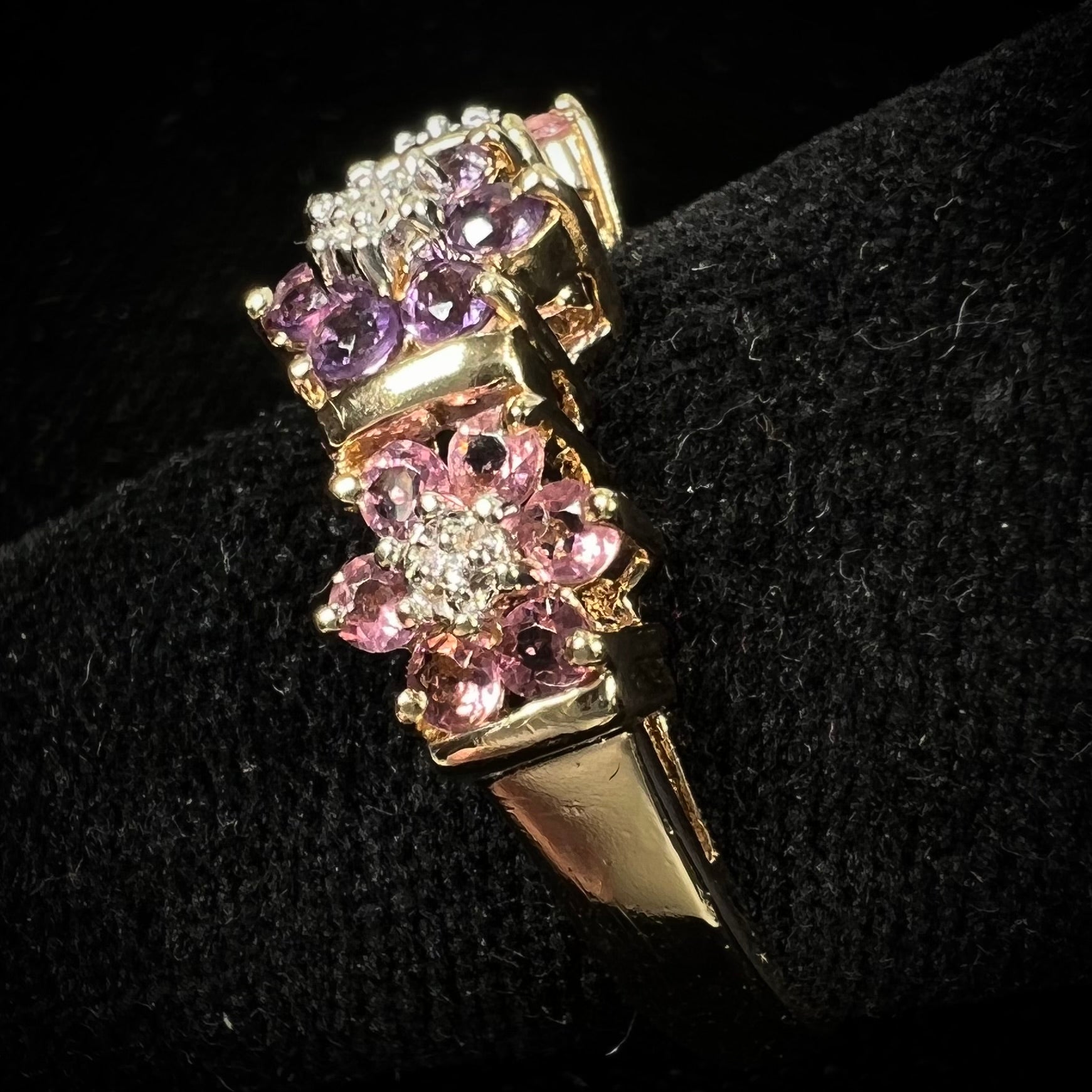 Vintage Amethyst & Pink Tourmaline Ring, c.1980's | Burton's